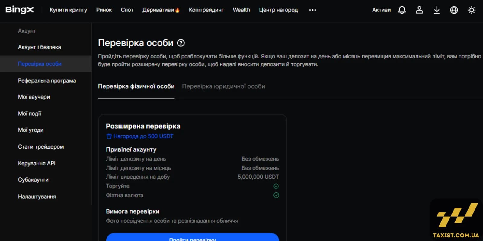 Верифікація на BingX