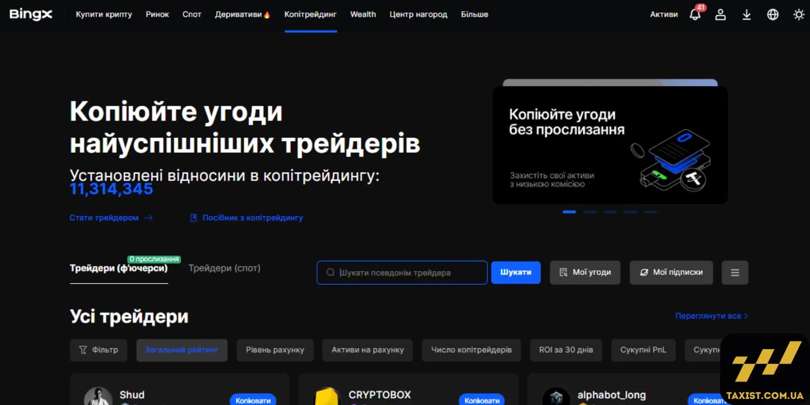Копітрейдинг на BingX