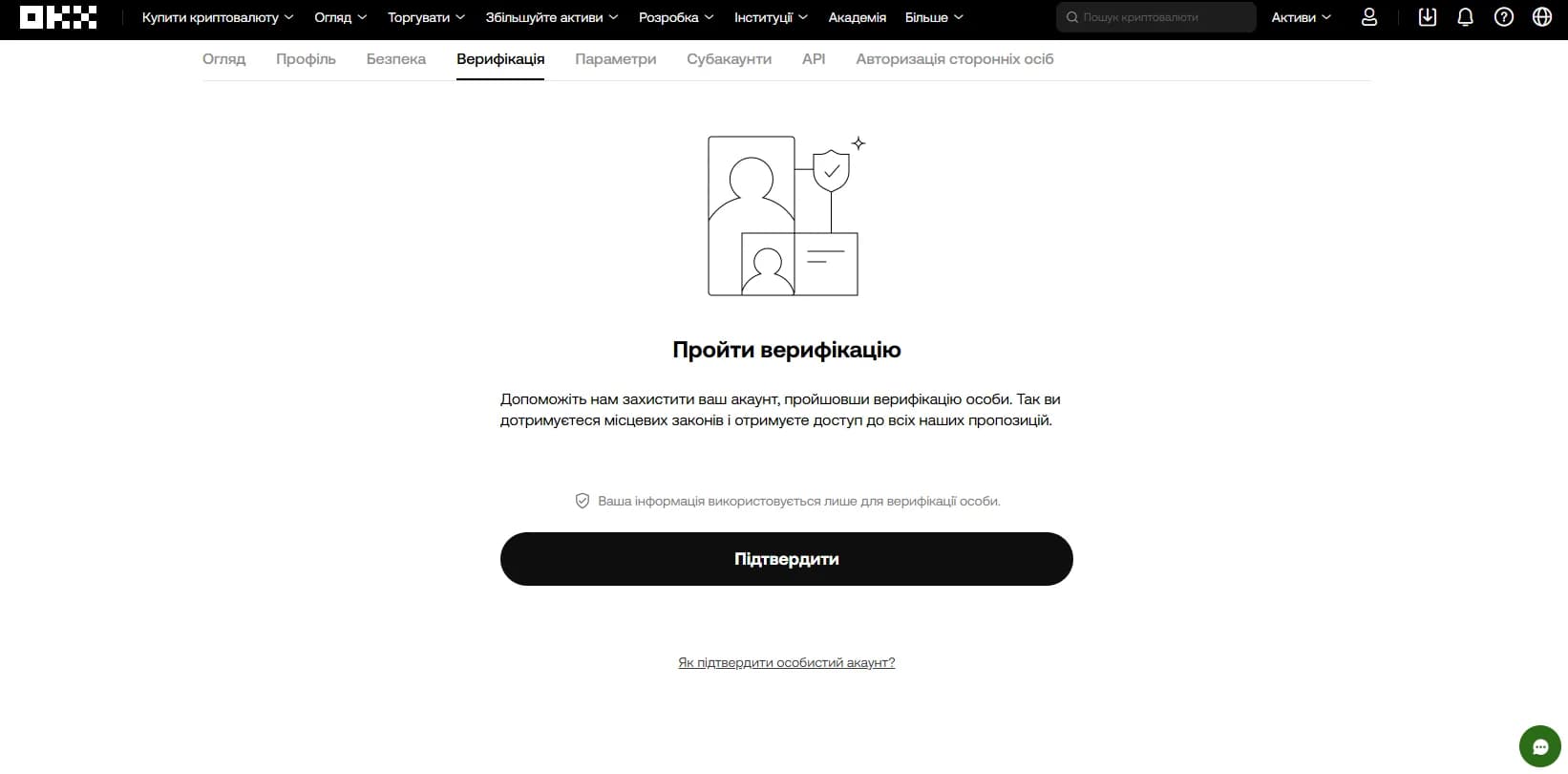 Верифікація (KYC) OKX