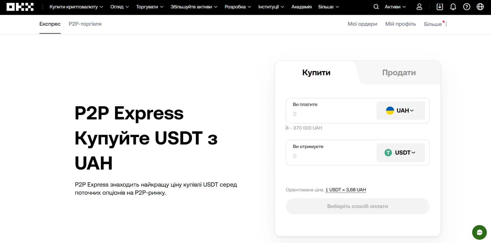 P2P-торгівля OKX
