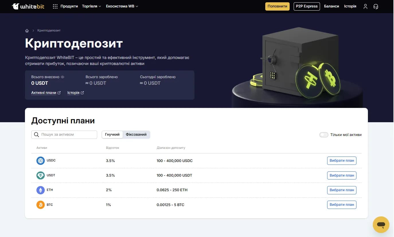 Earn и стейкинг WhiteBIT