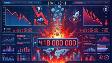 Біткойн та Ефір продовжують падіння, оскільки ліквідації довгих позицій у крипто досягають 418 мільйонів доларів