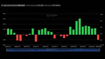 Біткоїн-ETF перервали дев'ятноденну серію виходом $202 млн, тоді як ефір отримав $102 млн