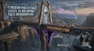 Ціна Ethereum продовжує знижуватись, ризик пробиття підтримки на рівні 2,000 доларів