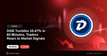 DGB впав на 10.47% за 60 хвилин, трейдери реагують на сигнали ринку