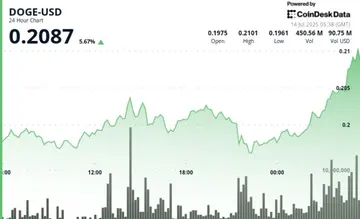 DOGE зріс на 5% завдяки пізньому ривку, оскільки активність китів повернулася