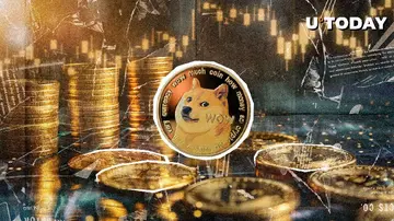 Dogecoin на грани часового золотого креста