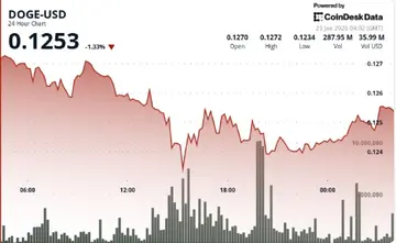 Dogecoin впав на 2%, оскільки тиск ліквідації впливає на мем-криптовалюти