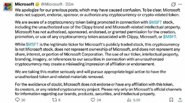 Обліковий запис X компанії Microsoft було вкрадено для просування мем-коіна Clippy