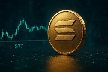 Сьогодні ціна Solana становить 77 доларів — але комісії DEX впали на 63%